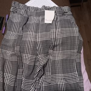 love, Fire Monochrome Checkered Trousers